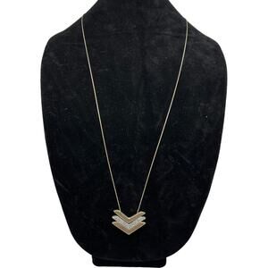 Elegant Gold & Silver V-Link Necklace – 34” Two-Tone Statement Piece